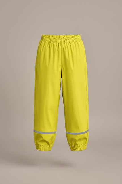Pantalon De Pluie Jaune Fluo Imperméable Ample Réfléchissant Enfant - Polyester - vue 3