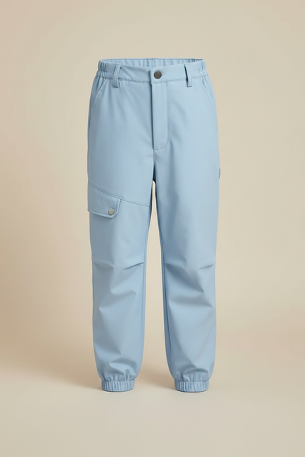Pantalon De Pluie Bleu Clair Bretelles Imperméable Enfant - Polyester - vue 3