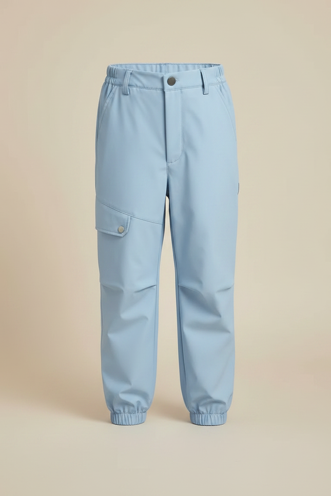 Pantalon De Pluie Bleu Clair Bretelles Imperméable Enfant - Polyester - vue 3