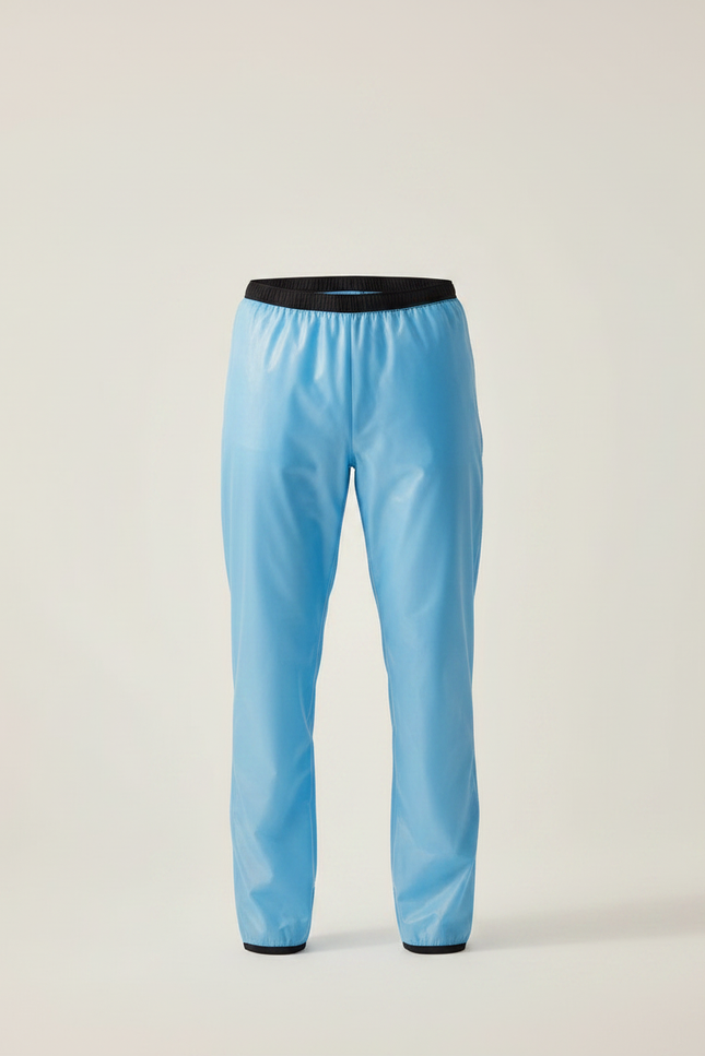 Pantalon De Pluie Bleu Imperméable Brillant Coupe Droite Homme - Polyester - vue 3