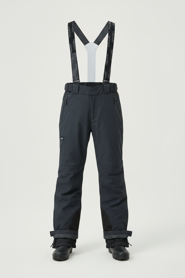 Pantalon De Pluie Gris Imperméable Bretelles Enfant - Polyester - vue 3