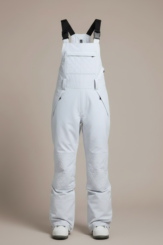 Pantalon De Pluie Gris Clair Bretelles Matelassé Imperméable Femme - Polyester - vue 3