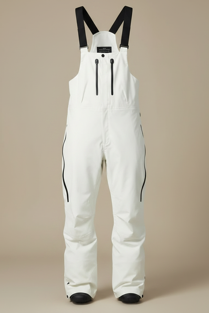 Pantalon De Pluie Blanc Bretelles Imperméable Ski Homme - Polyester - vue 3