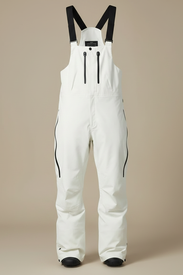 Pantalon De Pluie Blanc Bretelles Imperméable Ski Homme - Polyester - vue 3