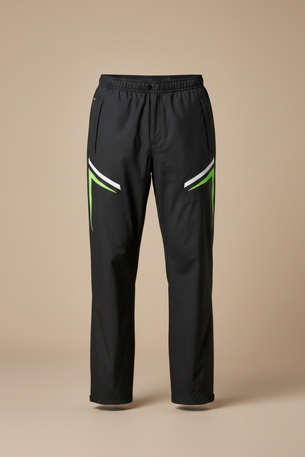 Pantalon De Pluie Noir Imperméable Réfléchissant Sportif Homme - Polyester - vue 3
