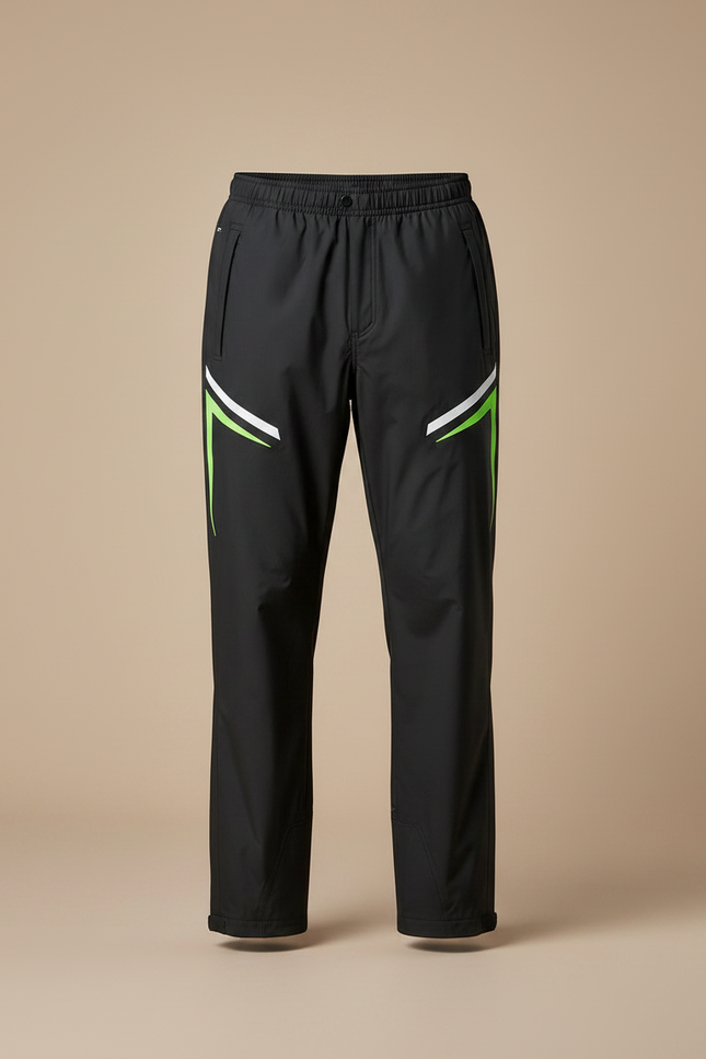 Pantalon De Pluie Noir Imperméable Réfléchissant Sportif Homme - Polyester - vue 3