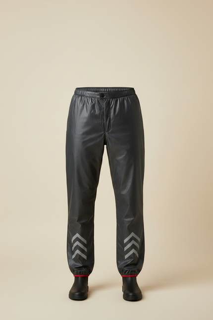 Pantalon De Pluie Noir Imperméable Réfléchissant Homme Chevrons - Polyester - vue 3