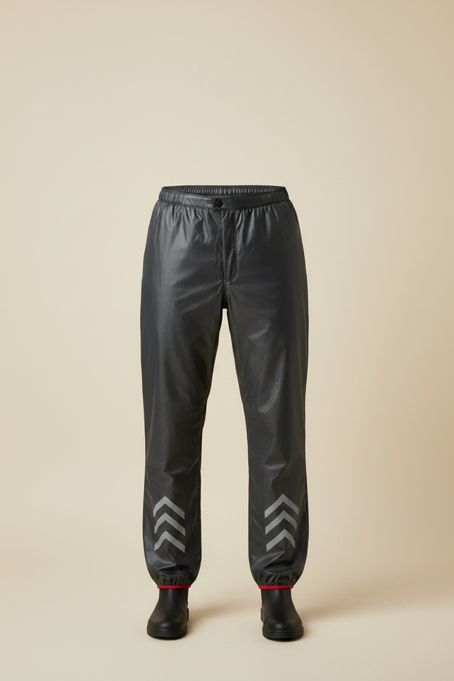 Pantalon De Pluie Noir Imperméable Réfléchissant Homme Chevrons - Polyester - vue 3
