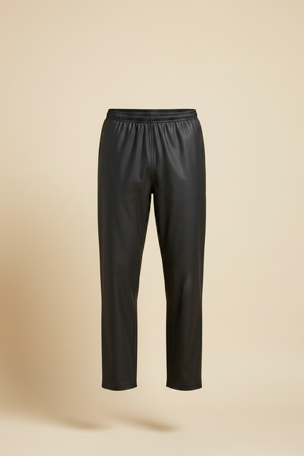 Pantalon De Pluie Noir Similicuir Ample Homme Décontracté - Simili cuir - vue 3