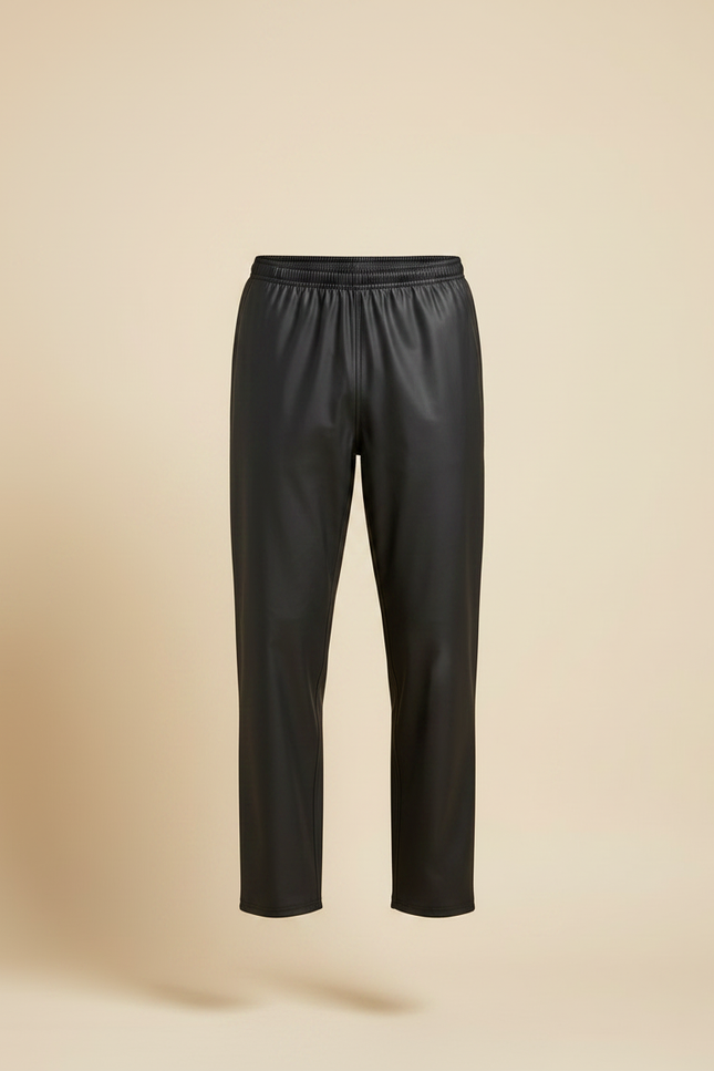 Pantalon De Pluie Noir Similicuir Ample Homme Décontracté - Simili cuir - vue 3