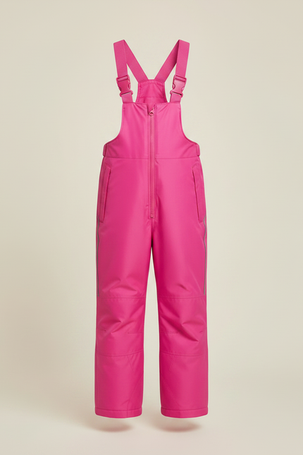 Pantalon De Pluie Rose Bretelles Imperméable Enfant Hiver Uni - Polyester - vue 3