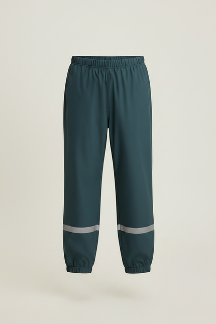 Pantalon De Pluie Vert Foncé Réfléchissant Élastiqué Enfant - Polyester - vue 3