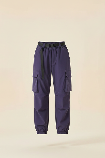 Pantalon De Pluie Violet Cargo Étanche Ceinturé Femme - Polyester - vue 3