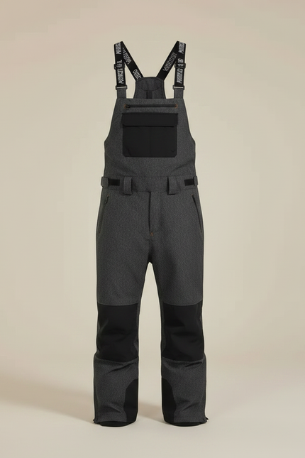Pantalon De Pluie Gris Imperméable Bretelles Homme Ski - Polyester - vue 3