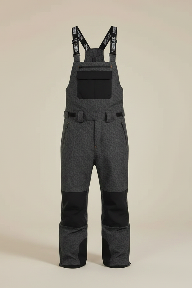 Pantalon De Pluie Gris Imperméable Bretelles Homme Ski - Polyester - vue 3