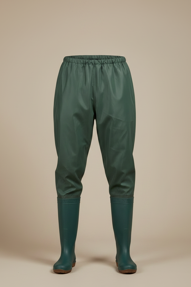 Pantalon De Pluie Vert Imperméable Unisexe Ample - Polyester - vue 3