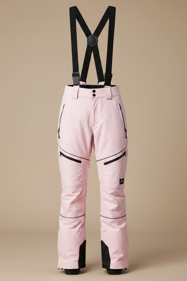 Pantalon De Pluie Rose Imperméable Bretelles Ski Femme - Polyester - vue 3