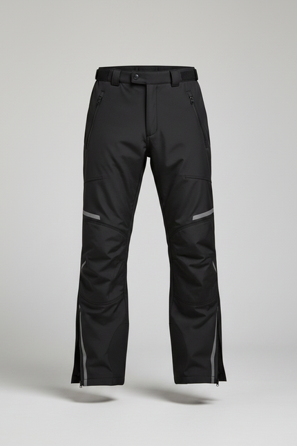 Pantalon De Pluie Noir Imperméable Réfléchissant Droit Homme - Polyester - vue 3