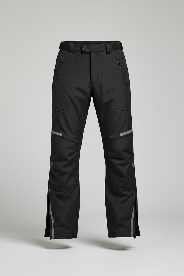 Pantalon De Pluie Noir Imperméable Réfléchissant Droit Homme - Polyester - vue 3