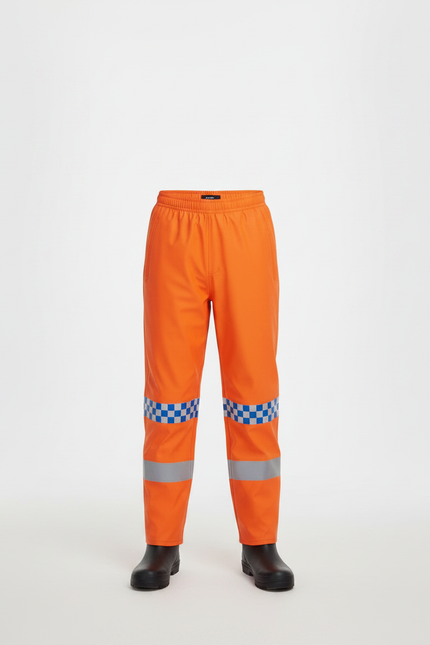 Pantalon De Pluie Orange Réfléchissant Enfant Imperméable Chevrons - Polyester - vue 3