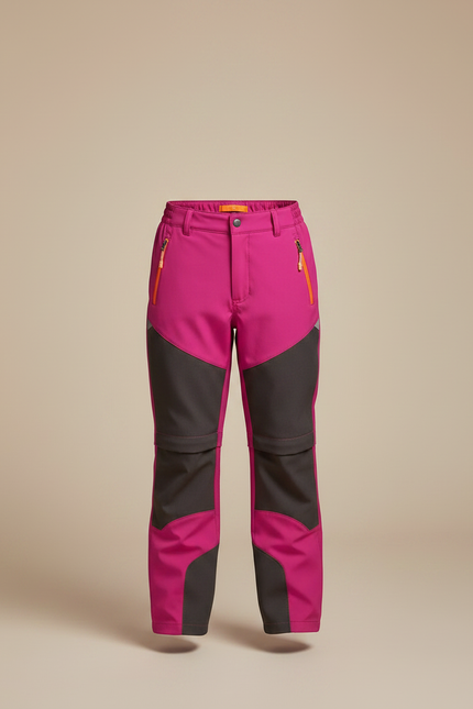 Pantalon De Pluie Fuchsia Gris Imperméable Enfant Randonnée - Rose Polyester - vue 3