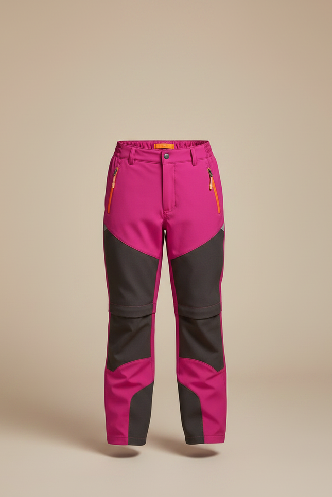 Pantalon De Pluie Fuchsia Gris Imperméable Enfant Randonnée - Rose Polyester - vue 3