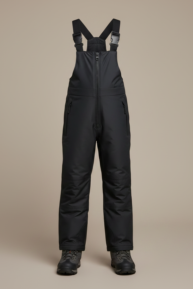 Pantalon De Pluie Noir Bretelles Imperméable Enfant Ski - Polyester - vue 3