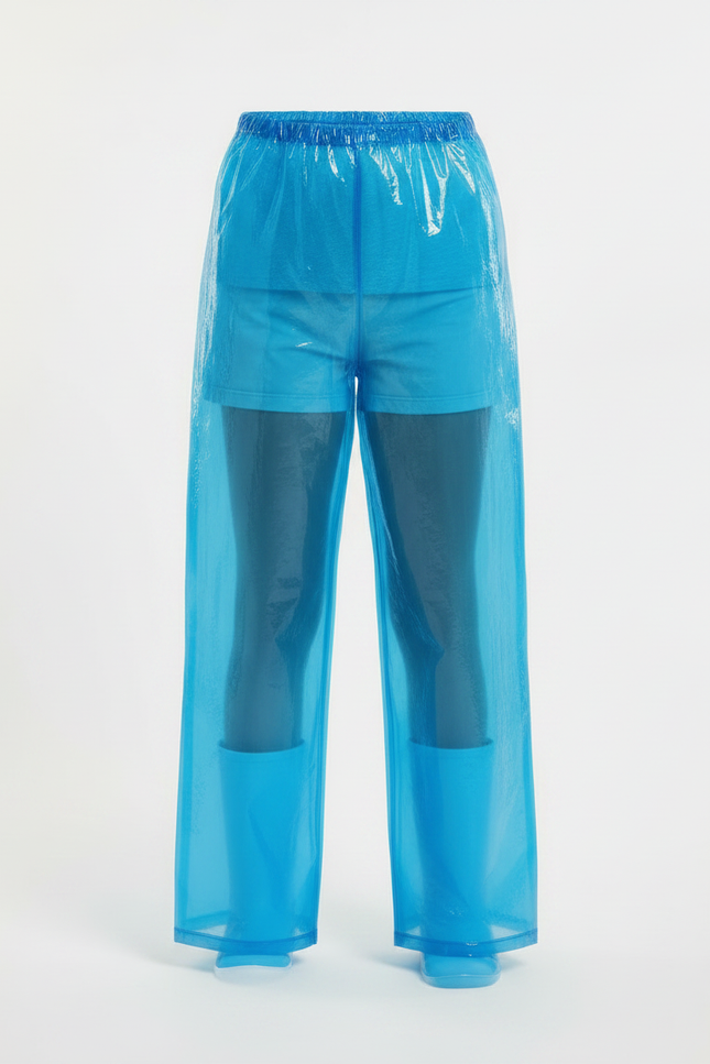 Pantalon De Pluie Bleu Transparent Jetable Ample Enfant - Polyester - vue 3