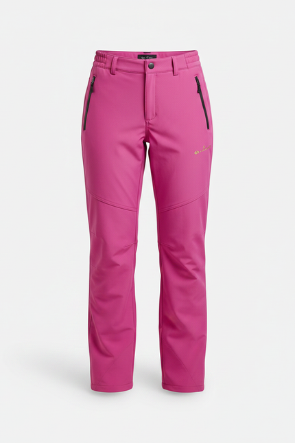 Pantalon De Pluie Fuchsia Doublé Polaire Femme Randonnée - Rose Polyester - vue 3