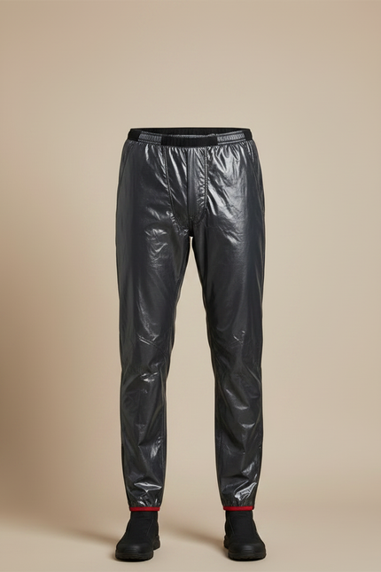 Pantalon De Pluie Gris Imperméable Brillant Coupe Droite Homme - Polyester - vue 3