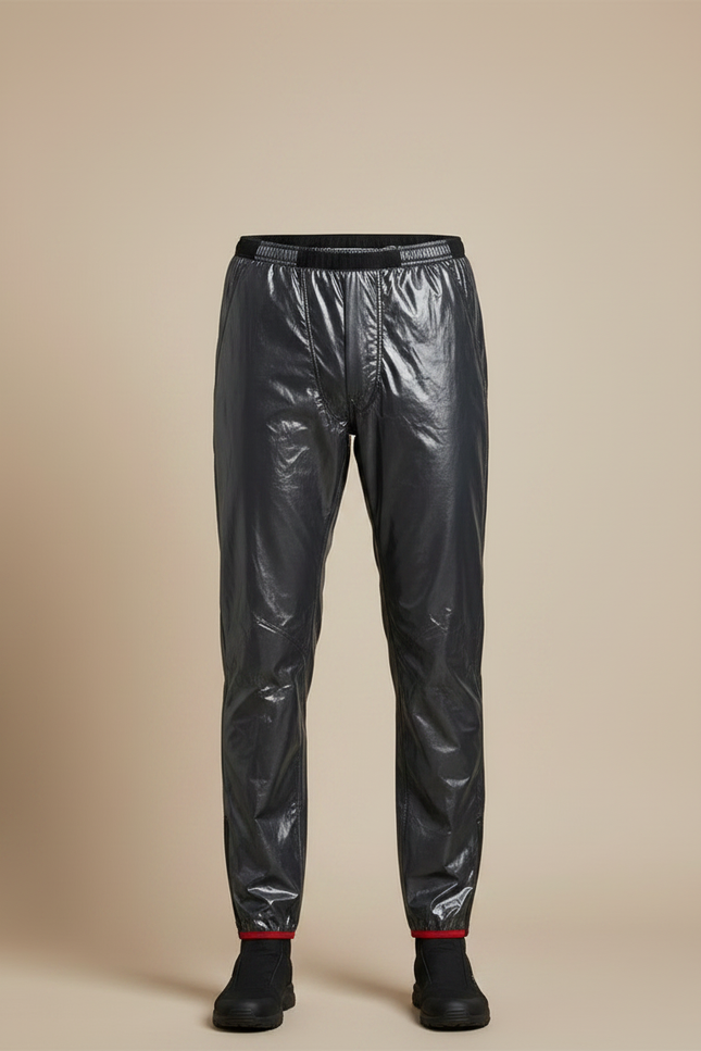 Pantalon De Pluie Gris Imperméable Brillant Coupe Droite Homme - Polyester - vue 3