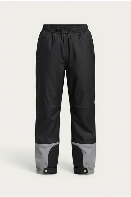 Pantalon De Pluie Noir Imperméable Réfléchissant Enfant Unisexe - Polyester - vue 3