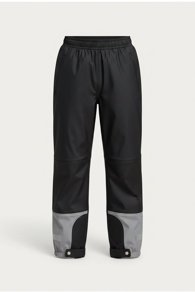 Pantalon De Pluie Noir Imperméable Réfléchissant Enfant Unisexe - Polyester - vue 3