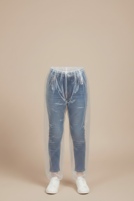 Pantalon De Pluie Transparent Imperméable Unisexe Léger - Blanc Polyester - vue 3