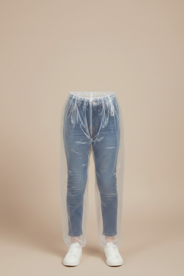 Pantalon De Pluie Transparent Imperméable Unisexe Léger - Blanc Polyester - vue 3