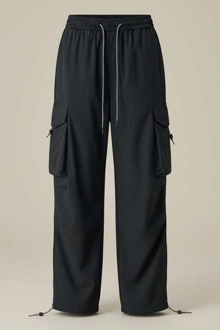 Pantalon De Pluie Noir Cargo Ample Femme Respirant - Polyester - vue 3