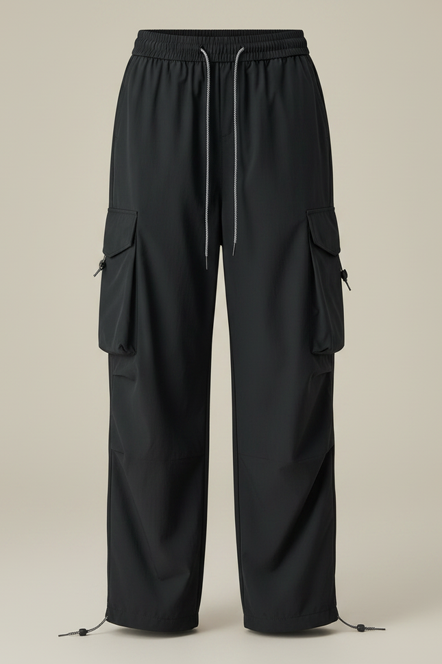 Pantalon De Pluie Noir Cargo Ample Femme Respirant - Polyester - vue 3