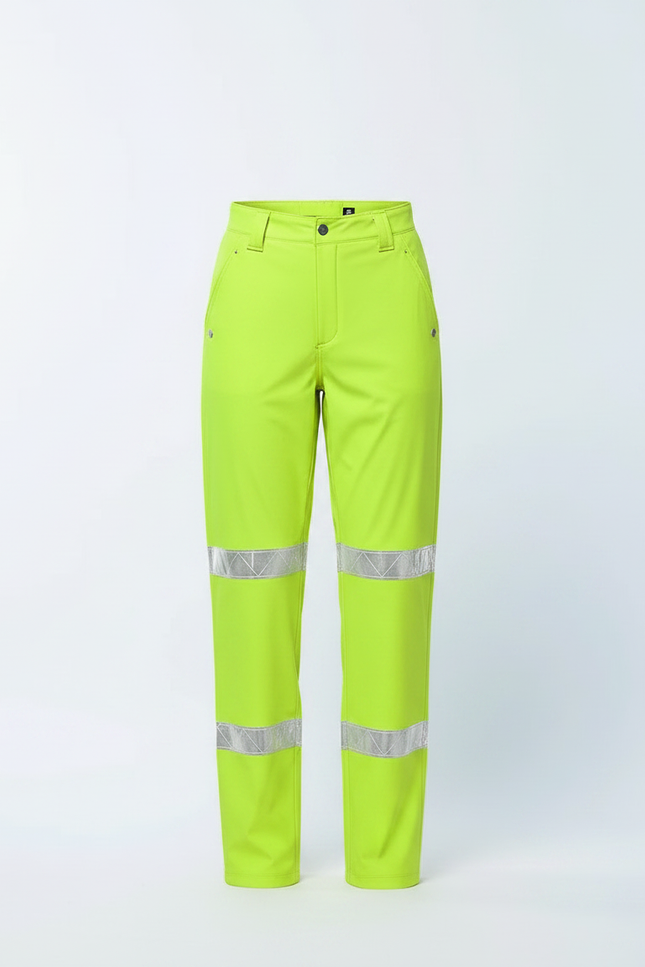 Pantalon De Pluie Jaune Fluo Réfléchissant Imperméable Unisexe - Polyester - vue 3