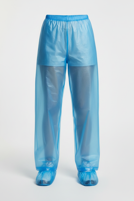 Pantalon De Pluie Transparent Bleu Imperméable Unisexe Léger - Polyester - vue 3