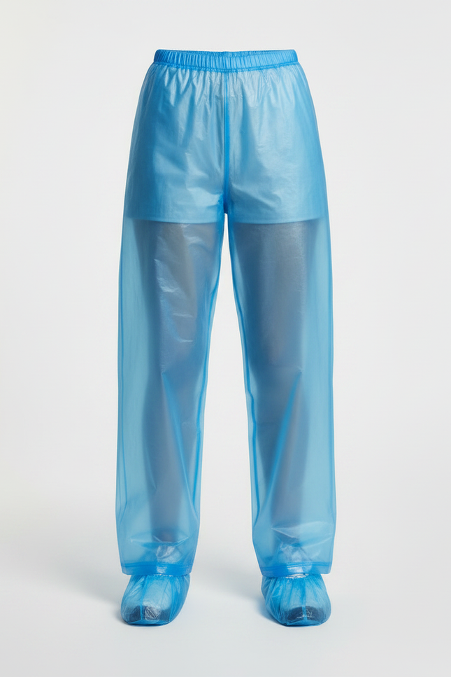 Pantalon De Pluie Transparent Bleu Imperméable Unisexe Léger - Polyester - vue 3
