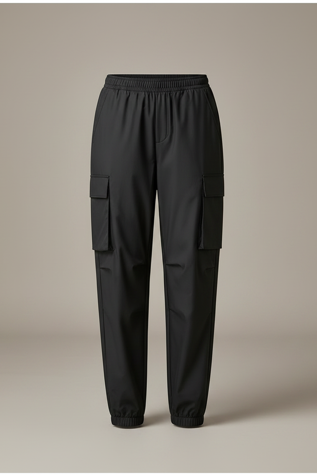 Pantalon De Pluie Noir Cargo Ample Femme Sportif - Polyester - vue 3
