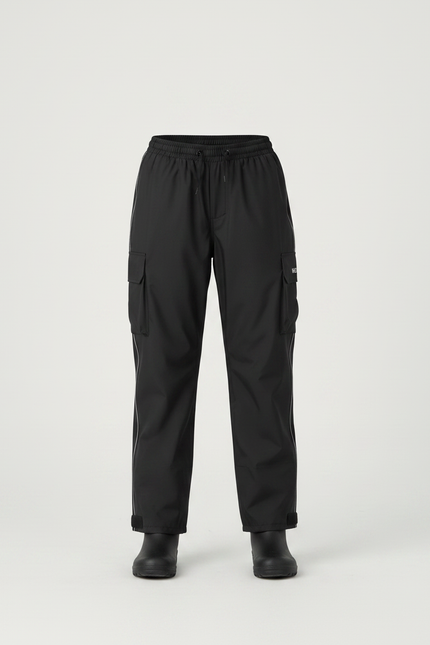 Pantalon De Pluie Noir Imperméable Enfant Réfléchissant Cargo - Polyester - vue 3