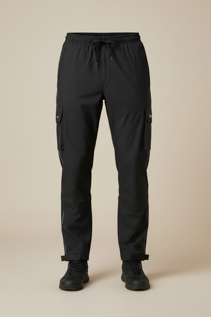 Pantalon De Pluie Noir Cargo Imperméable Homme Sport - Polyester - vue 3