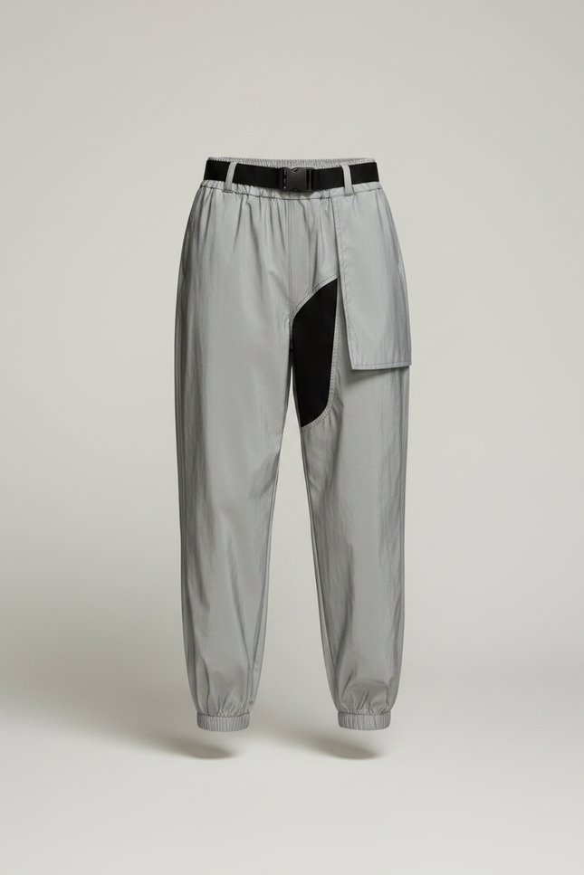 Pantalon De Pluie Gris Réfléchissant Cargo Ample Femme - Polyester - vue 3