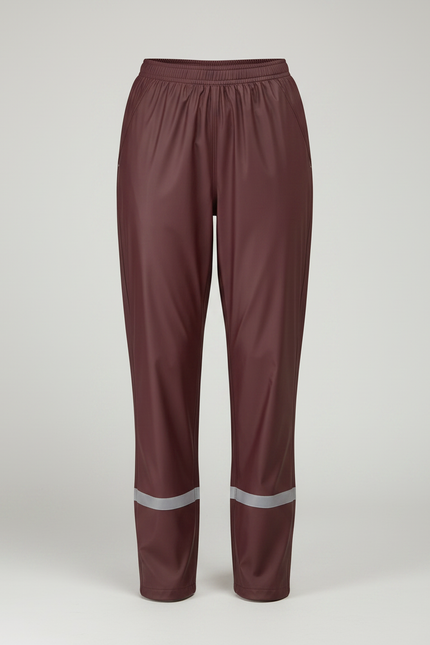 Pantalon De Pluie Imperméable Réfléchissant Unisexe Bordeaux - Polyester - vue 3