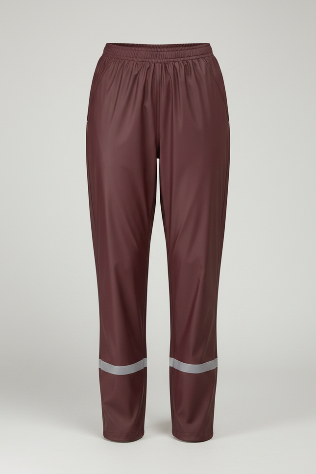 Pantalon De Pluie Imperméable Réfléchissant Unisexe Bordeaux - Polyester - vue 3
