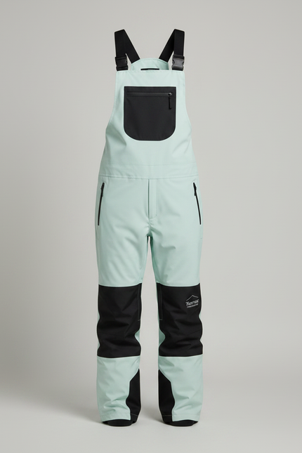 Pantalon De Pluie Vert Menthe Bretelles Imperméable Ski Femme - Polyester - vue 3