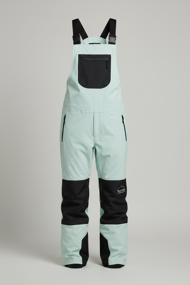 Pantalon De Pluie Vert Menthe Bretelles Imperméable Ski Femme - Polyester - vue 3