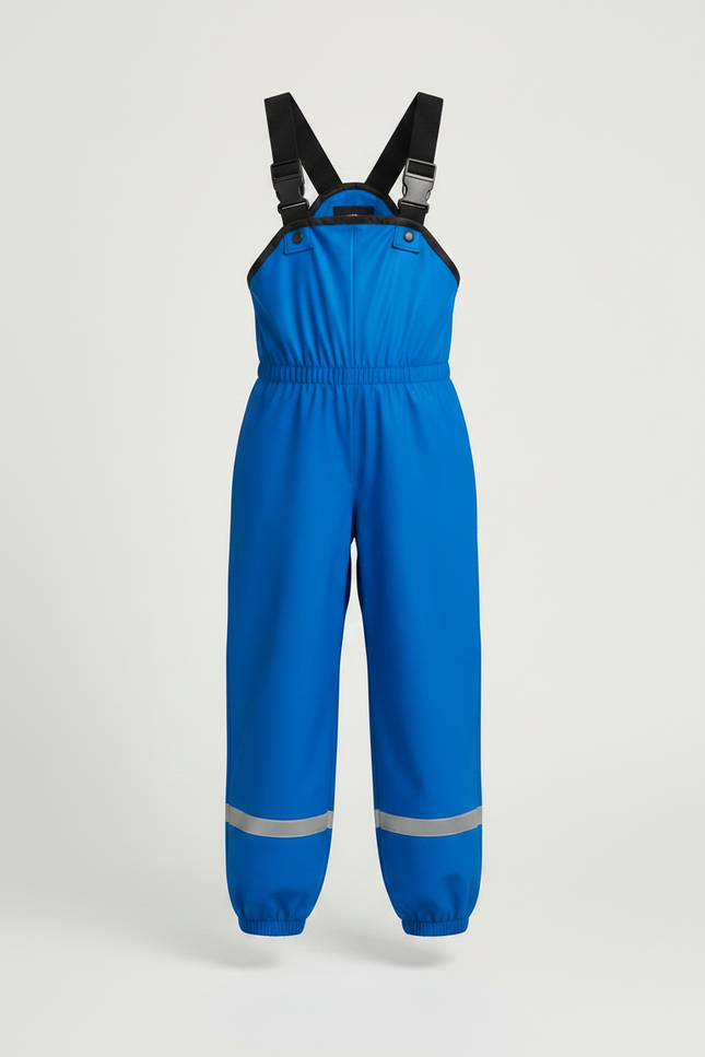 Pantalon De Pluie Bleu Élastique Réfléchissant Bretelles Enfant - Polyester - vue 3