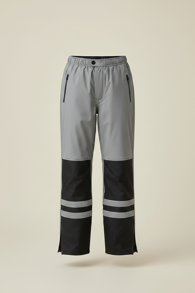 Pantalon De Pluie Gris Noir Réfléchissant Imperméable Enfant - Multicolore Polyester - vue 3